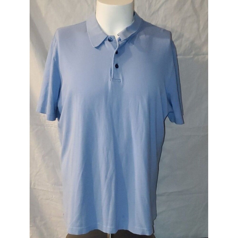 Robert Barakett Sky Blue 100% Pima Cotton Short Sleeve Polo Shirt XL